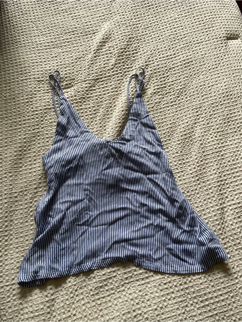 Lulu's Navy and White Striped V-Neck Cami